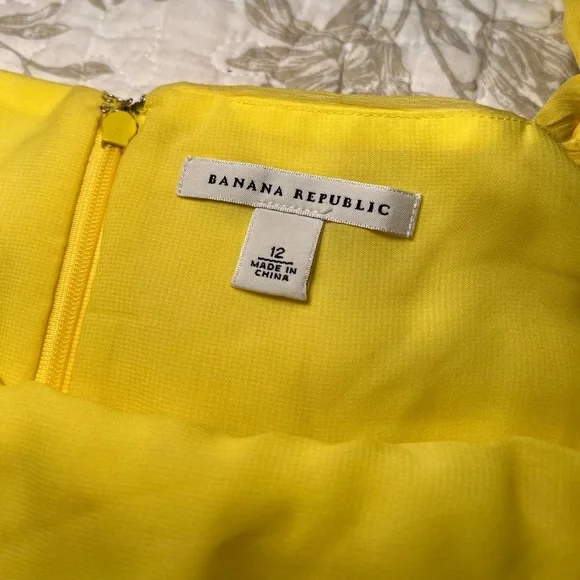 Banana Republic Silk Chiffon Babydoll Party Mini Dress Empire Waist, size 12 - Picture 5 of 16